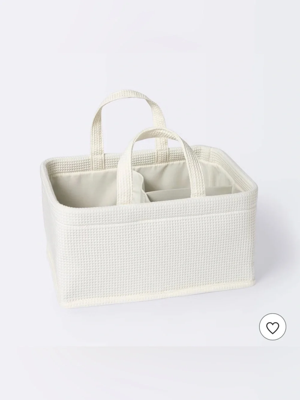 Waffle Weave Rectangular Diaper Caddy with Handles - Cloud Island